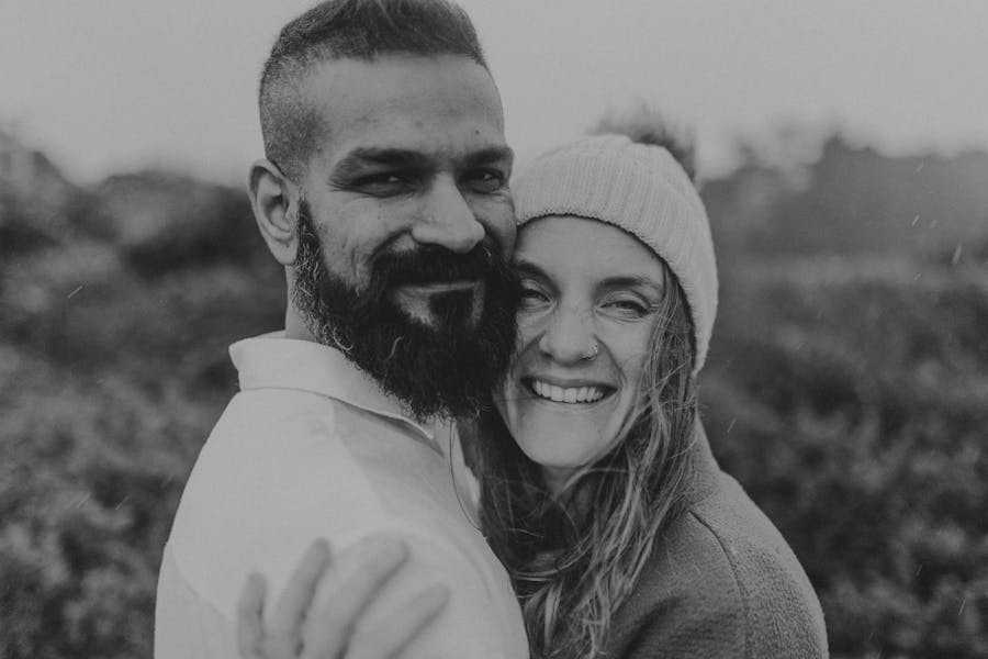 Man holding camera facing forward